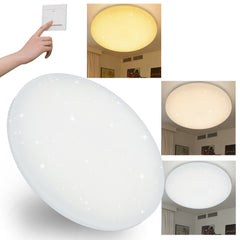 Online Shop Vingo 16W Runde LED-Deckenleuchte Weiß/Warmweiß/Farbwechsel mit Starlight-Effekt
