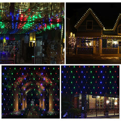 2 * 2M LED Lichternetz Lichterkette mit 204 LEDs Weihnachten mit Steuerbox Netz-ineinander greifen Bunt Warmweiß