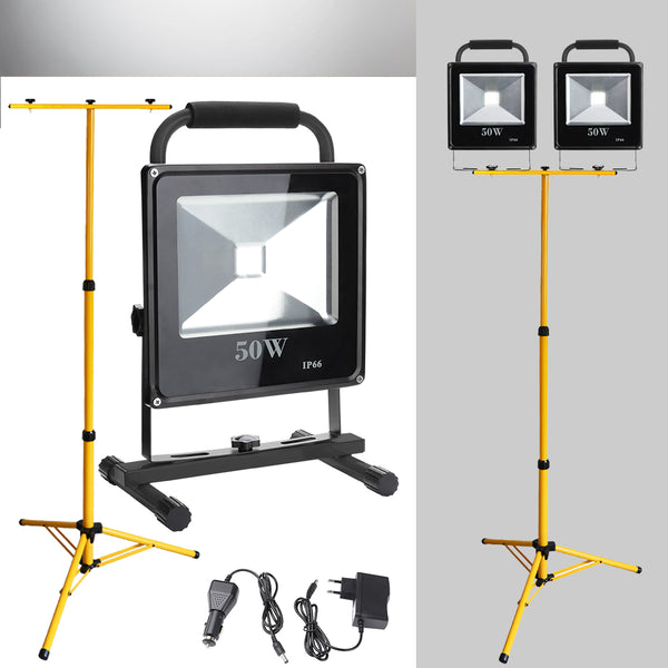 hengda-2x-50w-led-kaltweiss-schwarz-akku-strahler-mit-teleskop-stativ