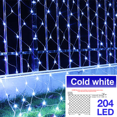 3 * 2M LED Lichternetz Lichterkette mit 204 LEDs Weihnachten mit Steuerbox Netz-ineinander greifen