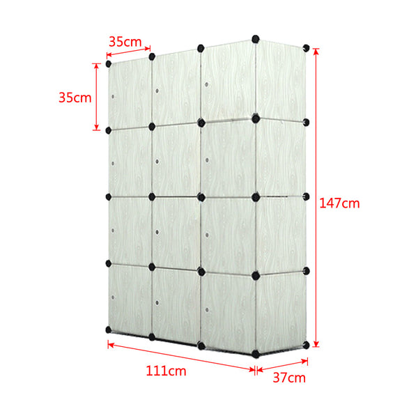 Kleiderschrank 6 Boxen Weiß/ 8 Boxen Bedruckter Verzierung/ 12 Boxen Schwarz/ 12 Boxen Blau/ 12 Boxen Rosa/ 16 Boxen Schwarz/ 12 Boxen Holzmaserung