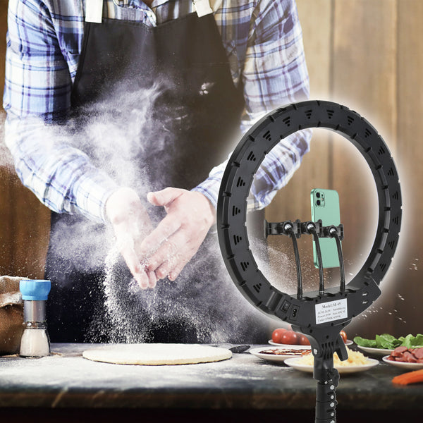 Hengda 18" LED Ringlicht Make-up 200cm Stativ Light 45cm Ringleuchte Dimmbar 18 Zoll