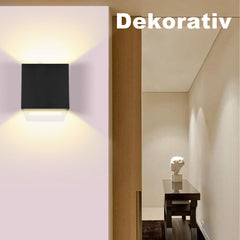 Hengda 7W LED Wandlampe Modern Eckig IP65 Warmweiß Wandleuchte