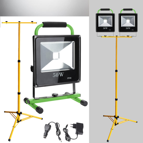 hengda-2x-50w-led-kaltweiss-grun-akku-strahler-mit-teleskop-stativ