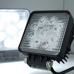 6X 27W LED Scheinwerfer Quadrat Arbeitsscheinwerfer Arbeitslicht mit 9 LEDs Reflektor Rückfahrscheinwerfer