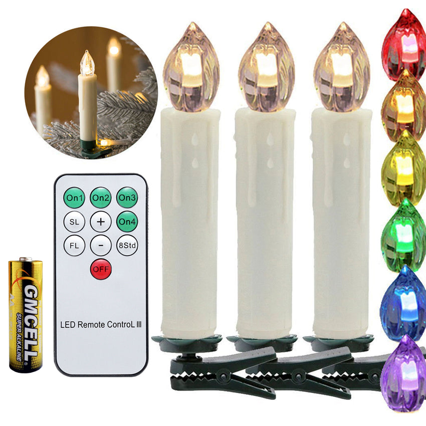 Hengda 10-30x LED Weihnachtskerzen mit Batterie kabellose Party RGB Ke – Hengda Online Shop