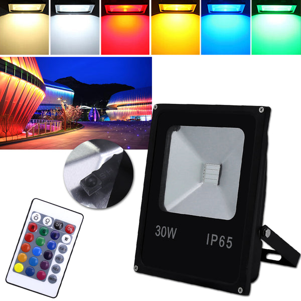 Hengda® LED RGB Fluter 30W außen Strahler Baustrahler Baulicht Außenbeleuchtung für Garten