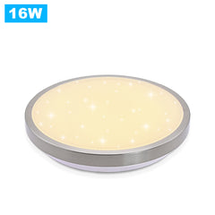 Online Shop Vingo 16W Vernickelt Runde LED Deckenleuchte mit Starlight Effekt (Weiß/Warmweiß/Farbwechsel)