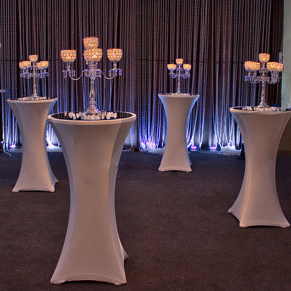 Hengda Weiß Stretchhusse für Bistrotisch/Stehtisch Größe:Ø 70-110 cm