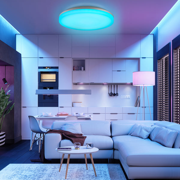 Hengda Deckenleuchte Wohnzimmer Küche deckenlampe RGB Esszimmer Badezimmer Dimmbar 24W