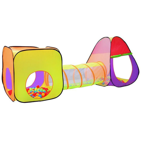 Hengda Zelt-Spielzelt Kinderzelt für Kinder mit Tunnel und 200 Kugeln Laufgitter-Spielzelt mit Kugeln