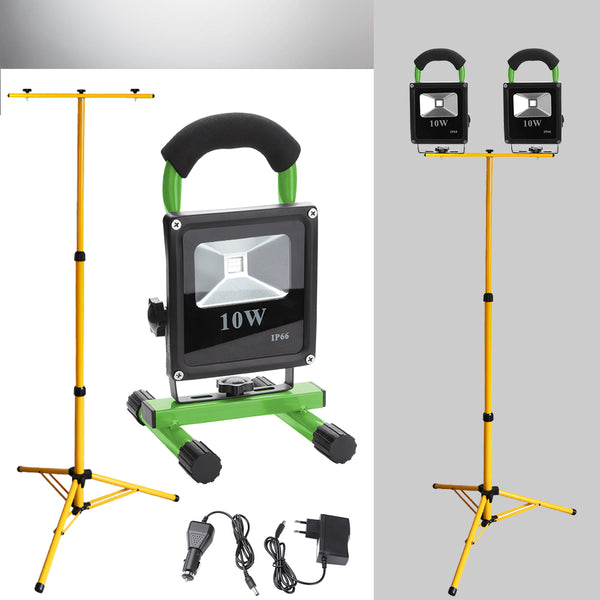 hengda-2x-10w-led-kaltweiss-grun-akku-strahler-mit-teleskop-stativ