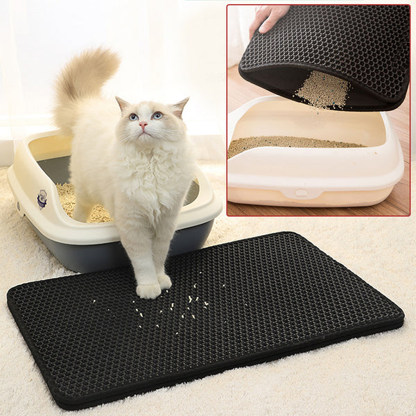 Hengda Katzenstreu Matte Wasserdicht 2 Schicht Katzenklo 79×60cm Wasserabweisende