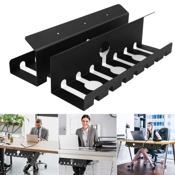 Hengda Kabelhalter Schreibtisch Kabelrohr Organizer Kabelkanal Cable Kabelclip schwarz