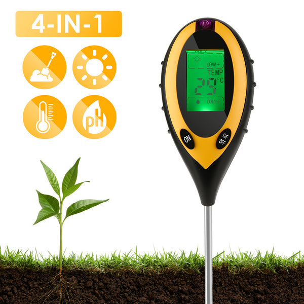 Hengda Bodentester automatisch LCD 4 in 1 Pflanzenbodentester Feuchtigkeitsmesser