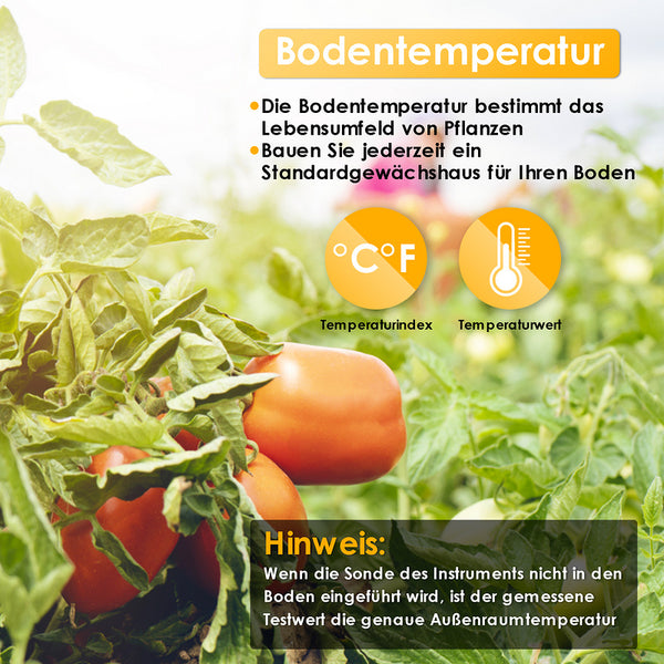 Hengda Bodentester automatisch LCD 4 in 1 Pflanzenbodentester Feuchtigkeitsmesser