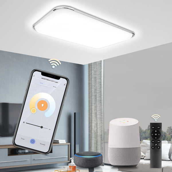 Hengda LED Deckenleuchte Dimmbar, 24W Lichtfarbe und Helligkeit Einstellbar, Hoplugge Deckenlampe mit Fernbedienung, IP44 Wasserfest für Schlafzimmer Bad Kinderzimmer Küche Büro Flur [Energieklasse A++]