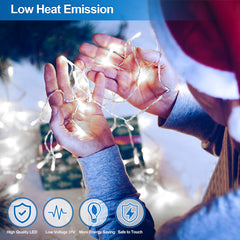 Hengda LED Lichterkette Aussen, 60m 600LEDs mit ferngesteuertem Timer, 8 Leuchtmode, IP44,Außenlichterkette Deko Beleuchtung Weihnachtsbeleuchtung für Weihnachten Halloween Hochzeit, Kaltes Weiß