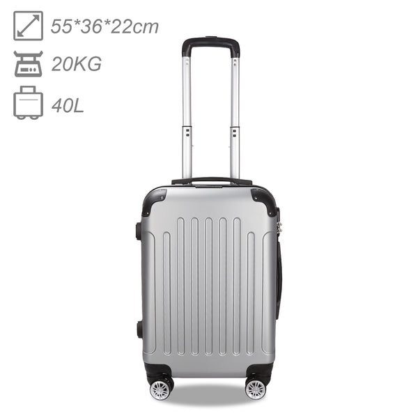 Tolletour 4 Rollen Silber Trolley M-L-XL Handgepäck Hartschalenkoffer