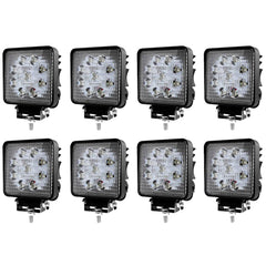 27W LED Scheinwerfer Eckig/Rund Arbeitsscheinwerfer mit 9 LEDs Rückfahrscheinwerfer