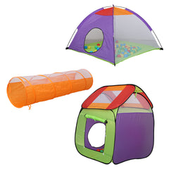 Hengda Kinder-Iglu-Zelt mit Tunnel und 200 Bällen Kinderspielzelt mit Bällen für Kinder, faltbares Pop-Up