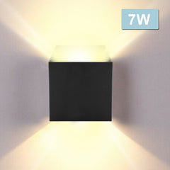 Hengda 7W LED Wandlampe Modern Eckig IP65 Warmweiß Wandleuchte