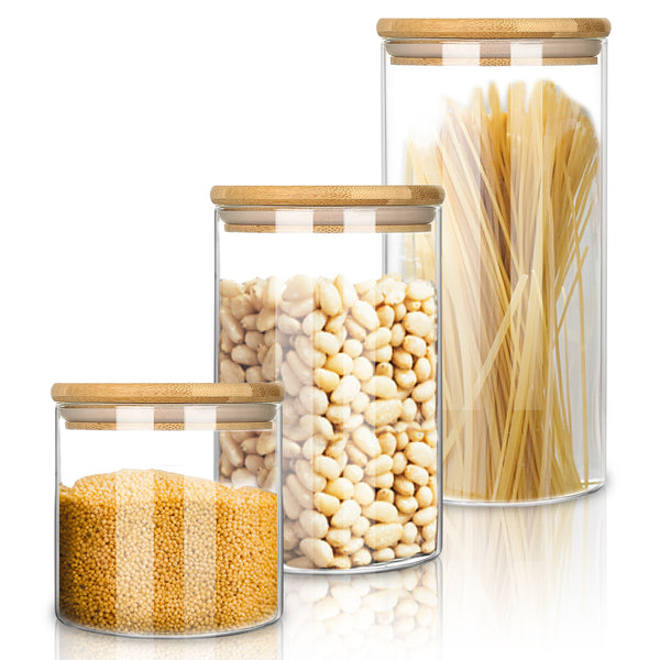 Vorratsglas Vorratsdosen Vorratsgläser Müsli mit Bambusdeckel 3 Größen