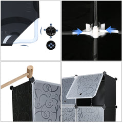 Hengda DIY Kleiderschrank Garderobe mit Türen Steckregal Regalsystem Kleiderschrank