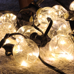 Hengda LED Lichterkette Außen 30 LEDs Glühbirnen G40 Warmweiß mit 1 Ersatzglühlampe
