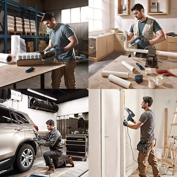 2000W Heißluftgebläse LCD-Anzeige Heißluftpistole Pistole Fön Gebläse 4 Düse