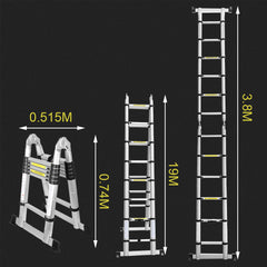 3.8m-aluminium-ausziehbare-leiter-doppelseite-1.9m+1.9m-teleskopleiter-klappleiter