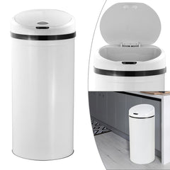 Abfalleimer Küche Mülleimer mit IR Sensor Müllbehälter Automatisch Kücheneimer 50 Liter Edelstahl Mülltonne Schwarz