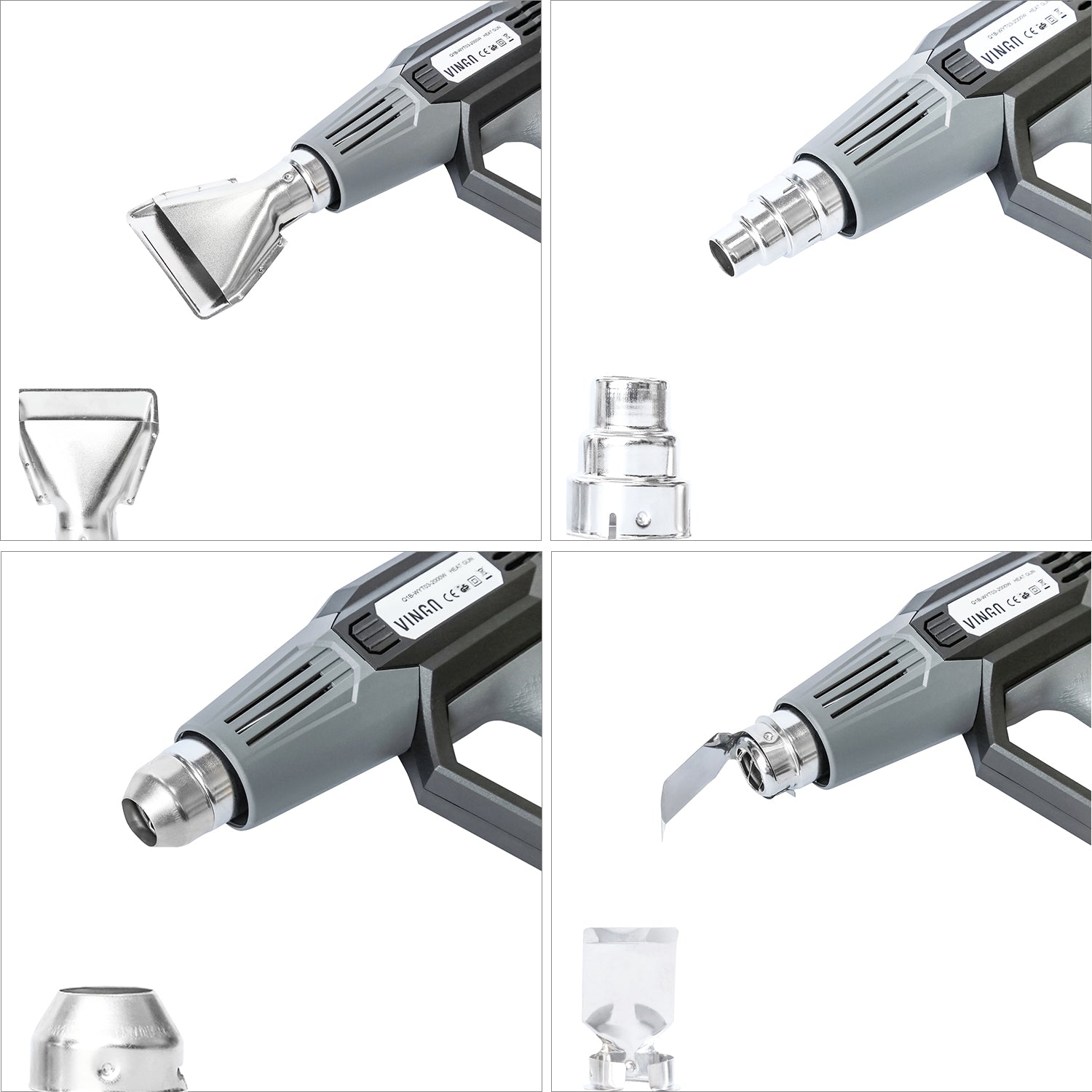 2 Stück Schweißpistole Düsen 20mm+40mm - Edelstahl Heißluftdüsen Set