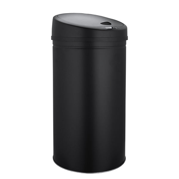 40 L Mülleimer Automatik Küche Abfalleimer IR Sensor Abfallsammler hochglanzpoliertem Edelstahl Mülltonne Oval Weiß