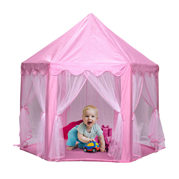 Hengda Kinderzelt Spiel Princess Castle für Kinder Pink Castle-Spiel für den Innen und Außenbereich