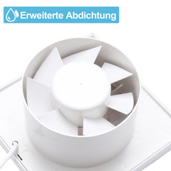 Hengda Badlüfter Ventilator Wandlüfter Leise Weiß WC 100/150mm Mit Rückflussleitblech
