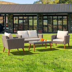 4tlg Sitzgruppe Gartenmöbel Lounge Gartenset Komplett Sitzgarnitur Sofa set