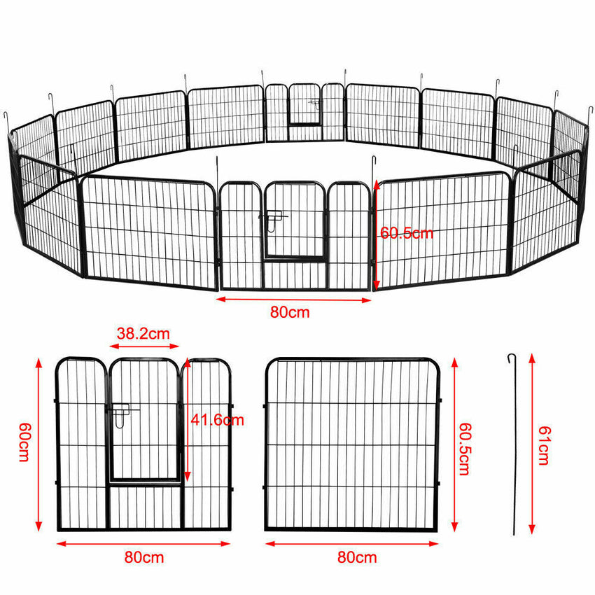 Freigehege Freilaufgehege Welpenauslauf Metall 80*60cm Welpen 16 Elemente