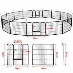 Freigehege Freilaufgehege Welpenauslauf Metall 80*60cm Welpen 16 Elemente