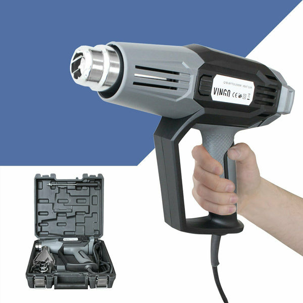 2000W Heißluftgebläse LCD-Anzeige Heißluftpistole Pistole Fön Gebläse 4 Düse