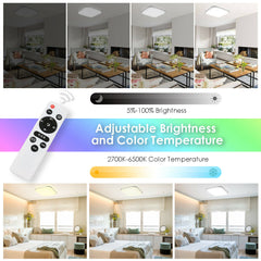 Hengda LED Deckenleuchte Dimmbar Wohnzimmer IP44 12W Mit Fernbedienung