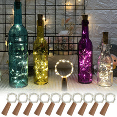 Hengda Flaschenlicht 10X Stimmungslichter LED Lichter 2M Flaschenlicht Korken Kork