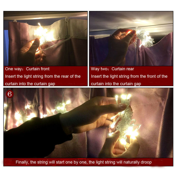 Hengda 300 LEDs Lichtervorhang Weihnachtsleuchte Lichterkette Sternenlicht Warmweiß