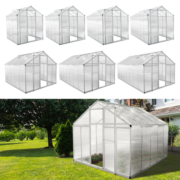 Hengda Gewächshaus Treibhaus Stabiles Silber Pflanzenhaus mit UV Beständig 3m²-11,5m²