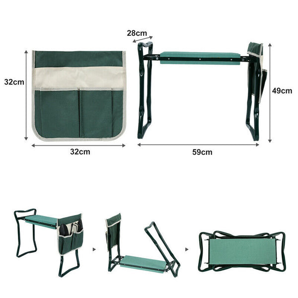 Hengda 2in1 Kniebank Gartenkniebank Arbeitshocker Arbeitshocker mit 4x Werkzeug