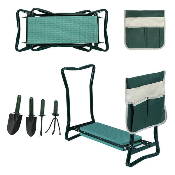 Hengda 2in1 Kniebank Gartenkniebank Arbeitshocker Arbeitshocker mit 4x Werkzeug