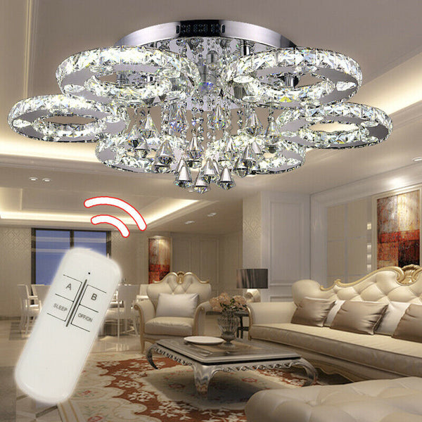 Hengda 88 Watt LED Kristall Deckenleuchte Hängeleuchte Farbwechselfunktion Kronleucht