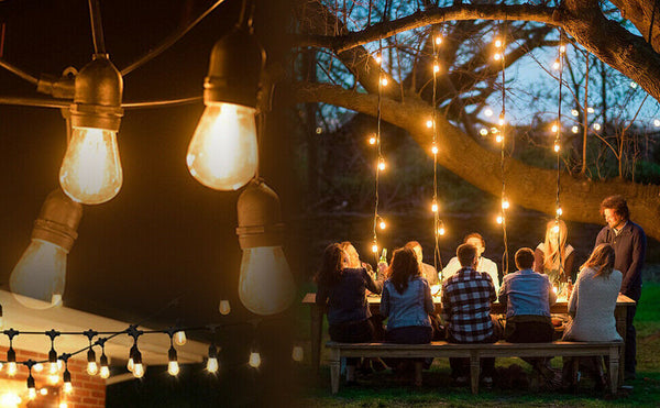 Lichterkette Glühbirnen Glühbirnen Aussen Outdoor-String Lichter Warmweiß IP65
