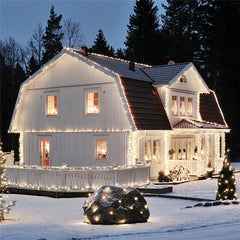 Hengda Eiszapfen Aussen Weihnachtsbeleuchtung 10M Innen LED Eisregen Lichterkette IP44