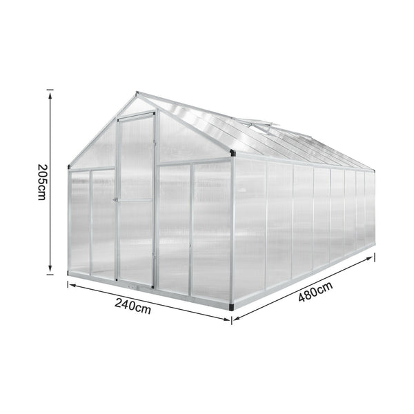 Hengda Gewächshaus Treibhaus Stabiles Silber Pflanzenhaus mit UV Beständig 3m²-11,5m²
